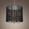 Crystal Pendant Light with 3 Lights in Black Shade