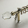 Crystal Rose Finial Antique Bronze Finish Drape Rod