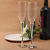 Crystal Steamed Silver Plated Toasting Flutes