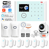 CS118 Alarm System TUYA Wifi GSM GPRS Multilingual ligent Voice Home Alarm System Set With IP Camera(15Pcs) Lightinthebox