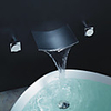 Curve Spout Wall Mounted Double Handles Bathtub Faucet