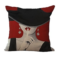 Cushion Cover 1PC Soft Decorative Square Throw Pillow Cover Cushion Case Faux Linen Pillowcase for Sofa Bedroom Superior Quality Mashine Washable Pack of 1 for Sofa Couch Bed Chair Red Lightinthebox