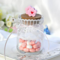 Cute Candy Jar With Little Flowers (Set of 6)