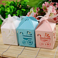 Cutout Baby Carriage Favor Box – Set of 12 (More Colors Available)
