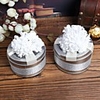 Cylinder Favor Tins with White Flower- Set of 6