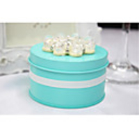Cylinder Tinplate Favor Tins With Crystal Flower-Set of 6