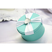 Cylinder Tinplate Favor Tins With White Ribbon-Set of 6
