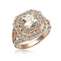 CZ Cubic Zirconia and Alloy 18K Gold Plated Rings(Surface Width:20 mm)