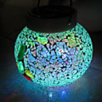 Dainty Chic Mosaic LED Solar Powered Garden Light -Solar Table Light- Solar Small Night Light In Jar Design