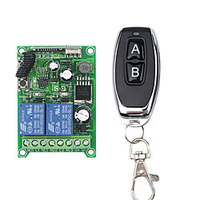 DC12V 2CH /DC24V DC48V Remote Control Switch / 2 Relay with 10A / LED ON OFF/ Momentary /Toggle with Learning code Receiver 433mhz Lightinthebox