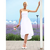 Debonaire A-line Strapless Asymmetrical Taffeta Wedding Dress