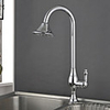 Deck Mounted Chrome Finish Rotatable Kitchen Faucet