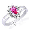 Delicate White Gold Finish Sterling Silver Ring For Women With Zircon Stone