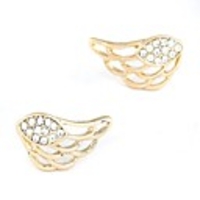 Delicate Wing Design Alloy Gold Plated with Rhinestone Stud Earrings