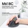 Delux M618C Wireless Silent Ergonomic Vertical 6 Buttons Gaming Mouse USB Receiver RGB 1600 DPI Optical Mice With For PC Laptop Lightinthebox