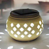 Diamond Pattern Hollowed-Out LED Solar Powered Garden Light -Solar Table Light- Solar Small Night Light In Jar Design