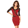 DILAMENG Fahsion Round Collar Bodycon Dress