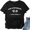 djargo women rose apothecary graphic tee short sleeve summer tops printed shirts (black, s) Lightinthebox