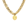 double-layer necklace smiley sweater chain female titanium steel clavicle chain necklace Lightinthebox