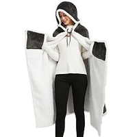 Double-layer Thickened Flannel Shawl Lunch Break Blanket Hooded Home Leisure Lazy Sofa Tv Blanket Lightinthebox