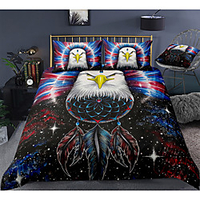 Eagle Print 3-Piece Duvet Cover Set Hotel Bedding Sets Comforter Cover with Soft Lightweight Microfiber,  Include 1 Duvet Cover,  2 Pillowcases for Double/Queen/King(1 Pillowcase for Twin/Single) Lightinthebox