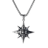 eight-pointed star pendant personality trendy simple cross titanium steel necklace male Lightinthebox