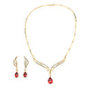 Elegant Crystal Wings Water-Drop Necklace Earrings Jewelry Set