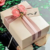 Elegant Cuboid Favor Box with Flowers - Set of 30 (Tag Not Included)