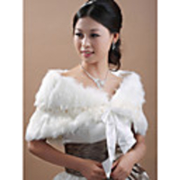 Elegant Faux Fur Wedding/Special Occasion Shawl