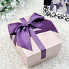 Elegant Favor Box with Purple Ribbon (Set of 30)