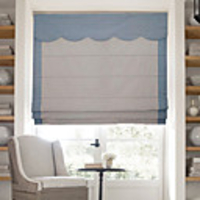 Elegant Jacquard Cotton Roman Shades With Valance