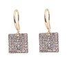 Elegant Shiny Full-Diamond Square Earrings