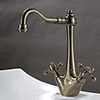 Elegant Solid Brass Kitchen Faucet - Antique Brass Finish