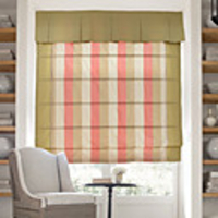 Elegant Sriped Roman Shade With Valance