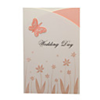 Elegant Tri Fold Wedding Invitation With Butterfly Paper Cutting - Set of 50