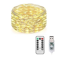 Elegant Wedding Party Reception Fairy Lights Plug-In - 10M 100 LED USB String Lights with 8 Modes,  Adapter,  Remote Timer,  Waterproof for Bedroom,  Patio,  Christmas,  Dorm Indoor/Outdoor