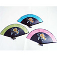 Elegant Wooden Wave Style Hand Fan(Set of 4)