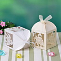Elephant Design Laser Cut Box(More Colors)-Set of 12