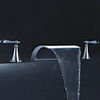 European Style Chrome Finish Waterfall Double Handles Bathroom Sink Faucet