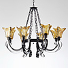 European-Style Classical 8 Light Chandelier with Transparent Lamp Shade
