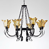 European-Style Classical 8 Light Chandelier with Transparent Lamp Shade