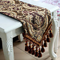 European Style Coffee Chenille Table Runner