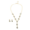 European Style Crystal Border Round Necklace Earrings Jewelry Set