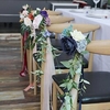 European-style Indoor Outdoor Wedding Chair Back Flower Decoration Simulation New House Curtain Flower Wedding Welcome Water Sign Hanging Small Bouquet Lightinthebox