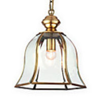 European-Style Retro 1 Light Pendant With Glass Shade