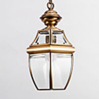 European-Style Retro 1 Light Pendant with Transparent Glass Shade