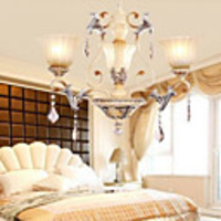 European Style Retro 3 Light Chandelier With Arm In Swan Shape