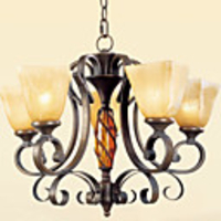 European Style Retro 5 Light With Horned Arm