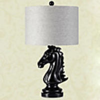 European-Style Retro Hand-Carved Table Lamp In Horse