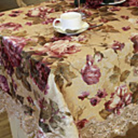 European Style Rose Pattern Embroidery Lace Table Cloth